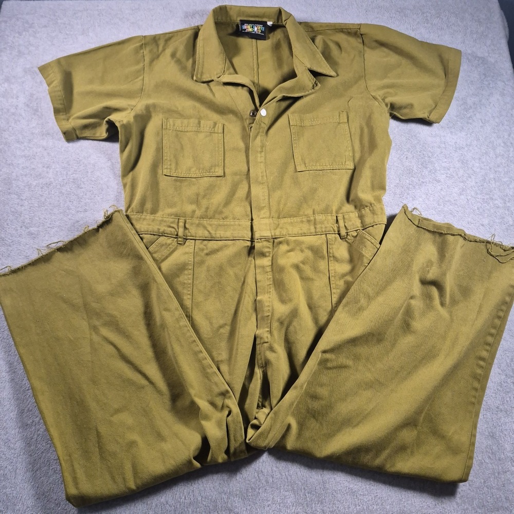 Big Bud Press Womens Green Cotton Short Sleeve One-Piece Jumpsuit Size 3XL